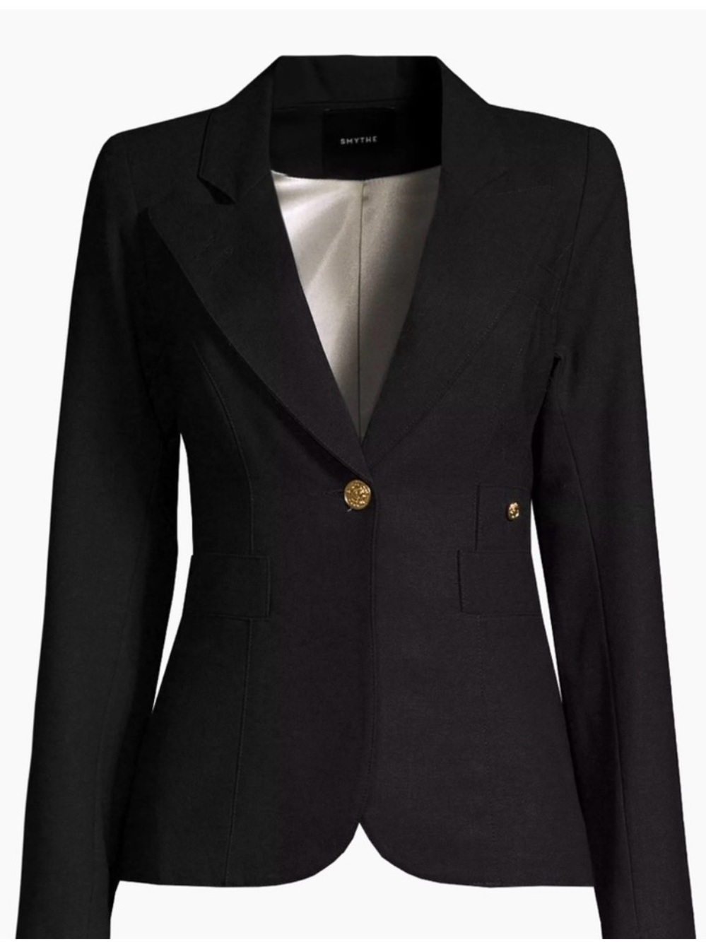 SMYTHE Classic Duchess Blazer Deep Black Wool Jacket 4 - Picture 7 of 14
